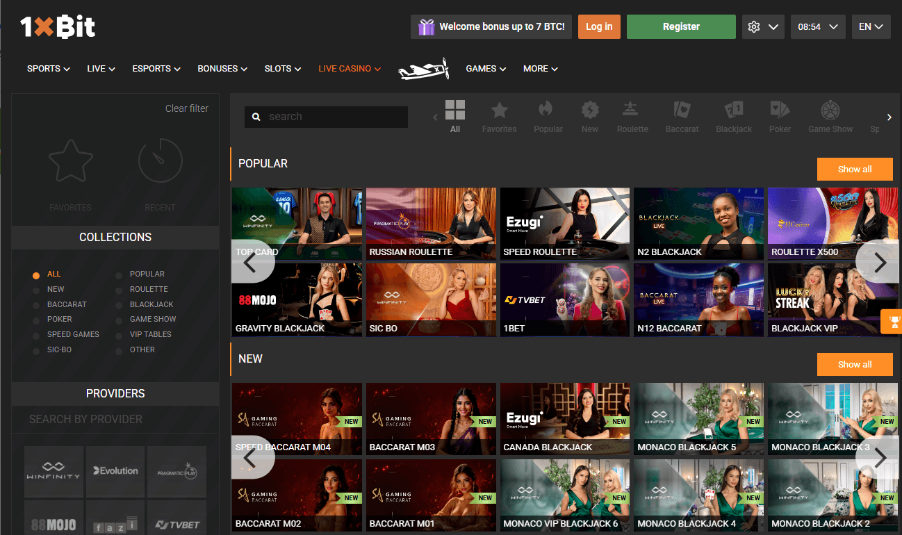 1xbit live casino