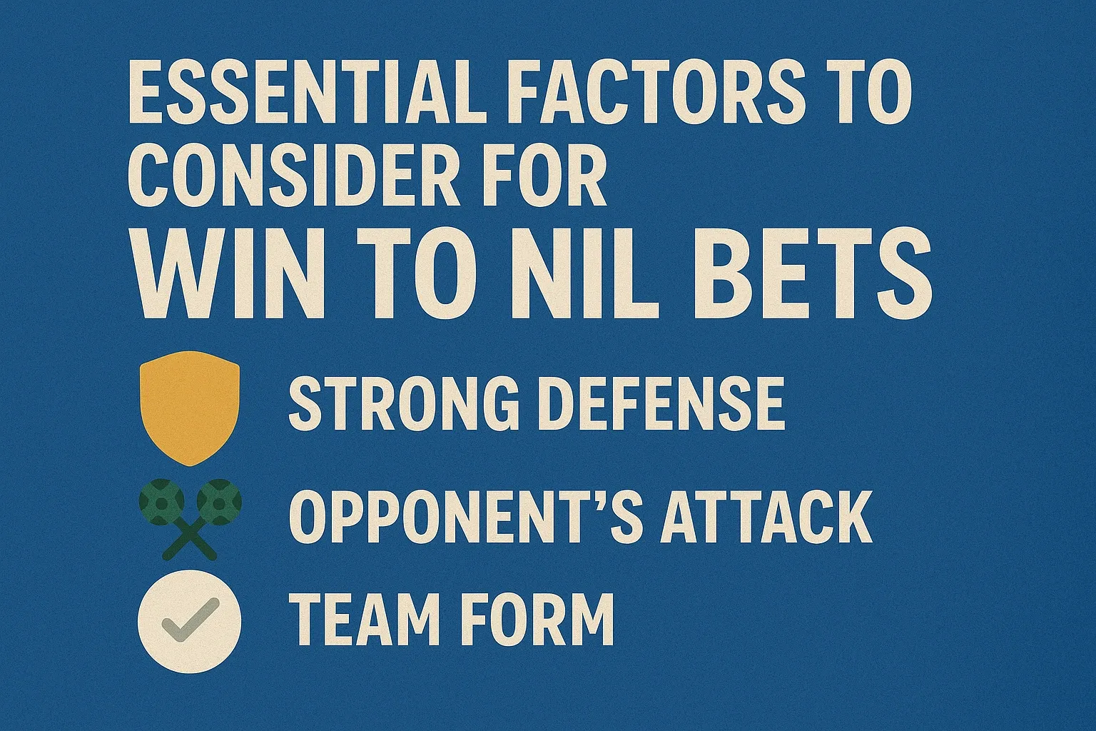 Essential Factors to Consider for Win to Nil Bets