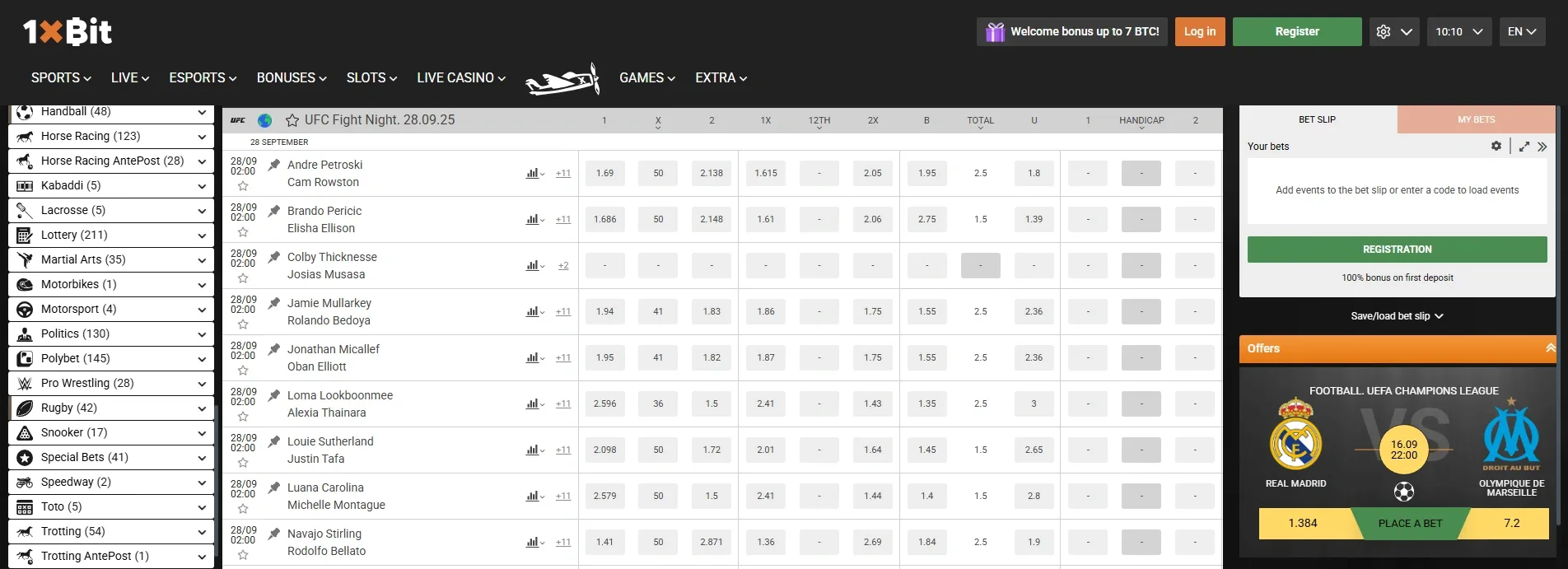UFC bet
